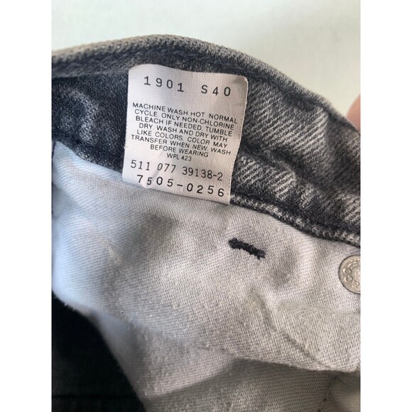 Vintage Levis 7505-0256 26x30 Black Acid Wash 80s Student Jeans Made In USA - Picture 6 of 8